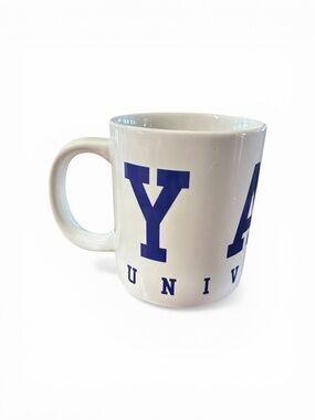 2/$12, 4/$20 White Ceramic Yale University Letter Mug with Blue Print